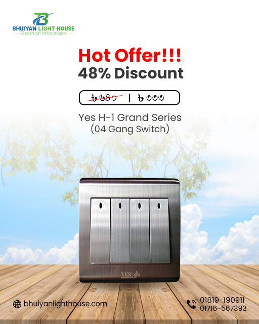 Yes H-1 Grand Series 4 Gang Switch